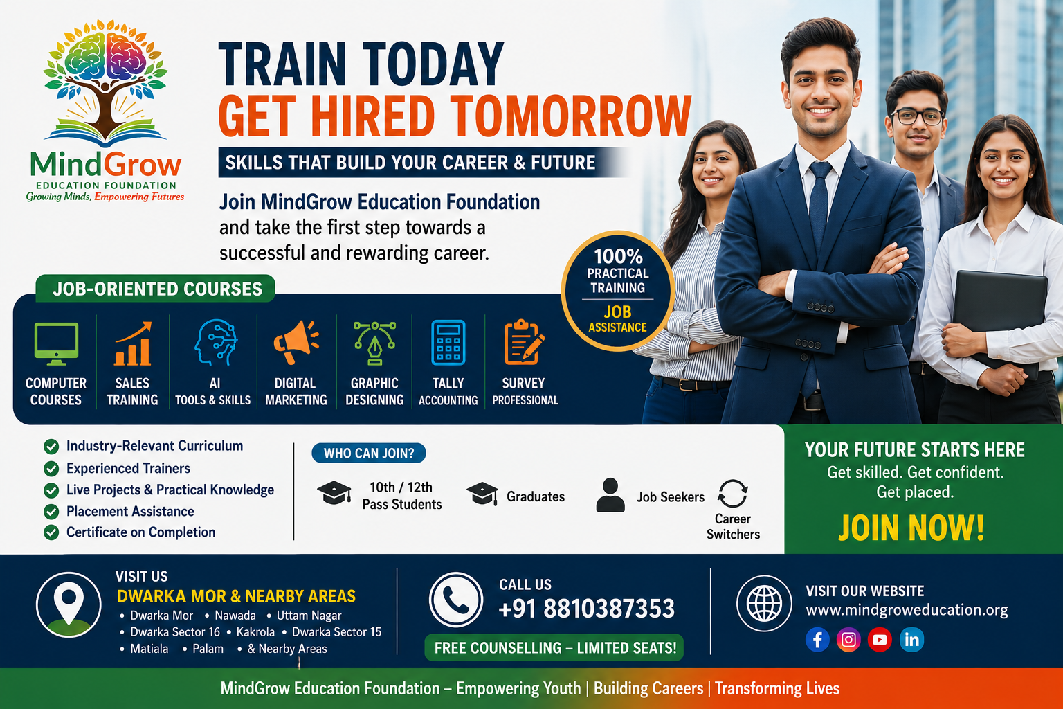 Free Education, Computer Training, digital literacy, skill development & Women Empowerment NGO in Dwarka Mor, dwarka Sector 16, Uttam Nagar & Dwarka