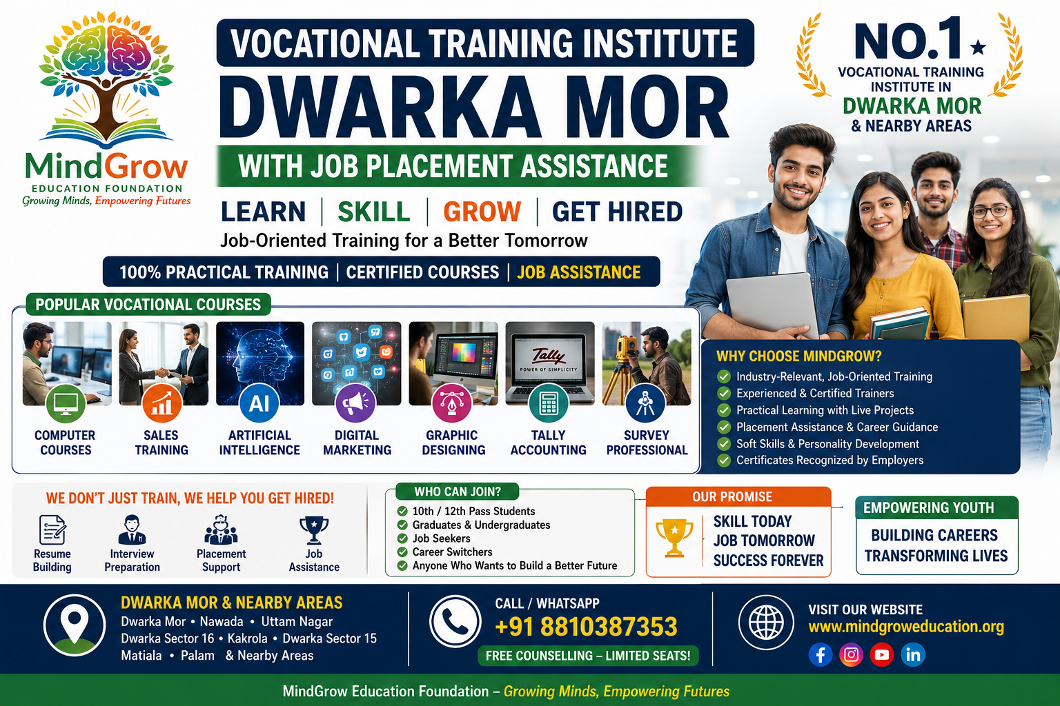 Free Education, Computer Training, digital literacy, skill development & Women Empowerment NGO in Dwarka Mor, dwarka Sector 16, Uttam Nagar & Dwarka